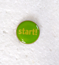 Start! Green Vintage Lapel Hat Pin 5/8&quot; in Diameter - $9.85