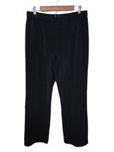 Chico&#39;s 3(16-18) Black Trouser Stretch Straight &amp; Wide Leg Pull On Pants  - $29.99