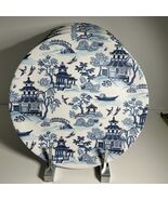 SHABBY CHIC 4 Melamine Blue Willow Asian Pagoda 11&quot; Dinner Plates New - $667.66 MXN
