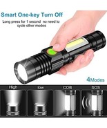 LED Rechargeable Flashlight, Small Tactical, Super Bright, Metal C0B-USB... - £23.64 GBP