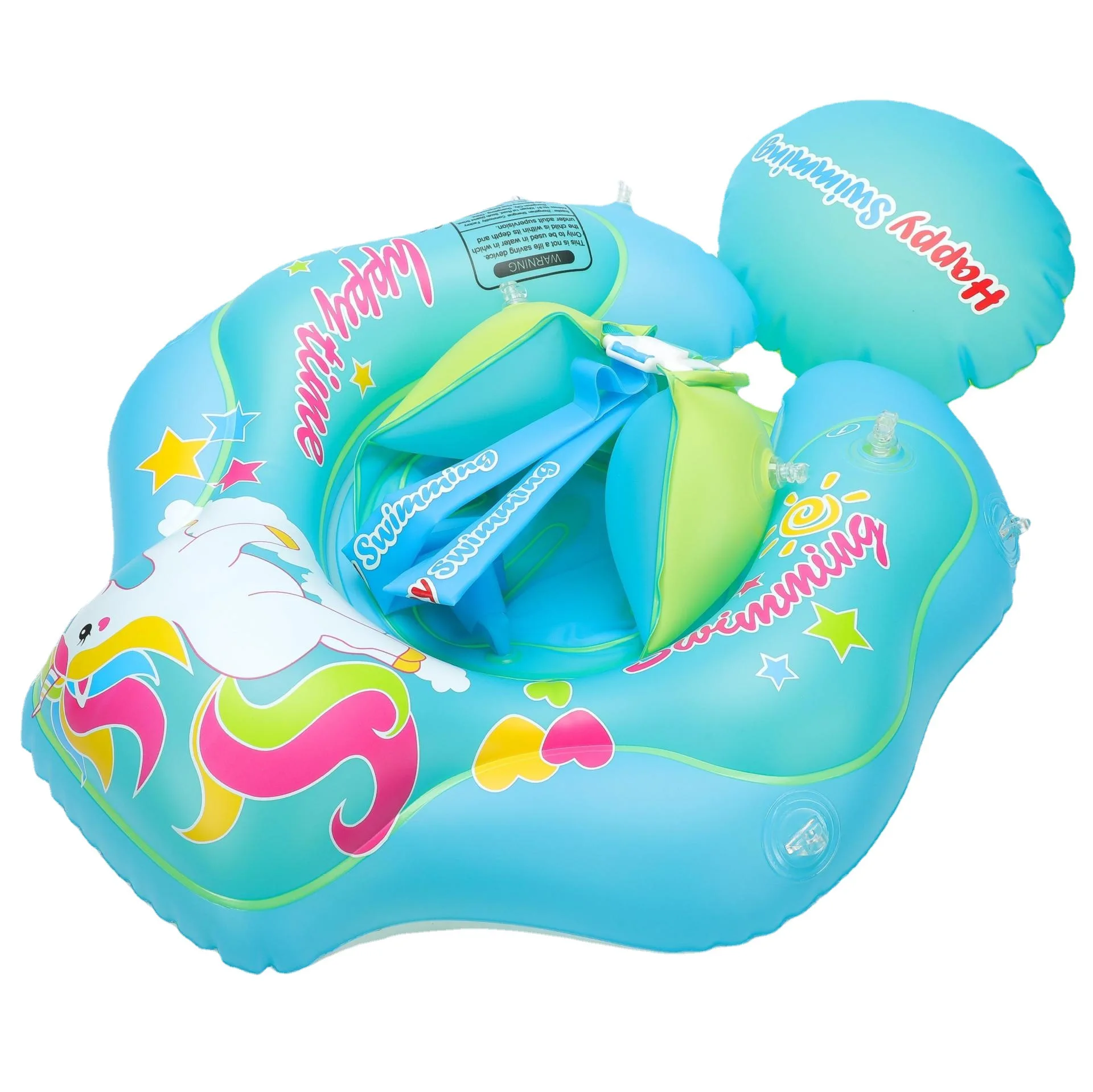 Baby Inflatable Swimming Rings Seat for 1-6Y Kids Children Floating Sunshade - £18.10 GBP