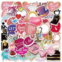 52 Pcs I Love You Valentine&#39;s Day Handmade Stickers Gift For Lovers To DIY Guita - £7.86 GBP