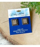 Pure Allure Crystal Collection Swarovski Hypo-Allergenic Rectangle Earri... - $183.22 MXN