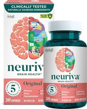 NEURIVA Original Brain Supplement for Memory Clinically Tested 30ct Capsules - $398.99 MXN