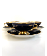 Rosenthal Handmalerei München Germany Teacups and Saucers set Blue and Gold - $3,430.09 MXN