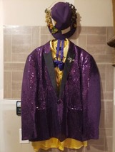 Mage Male Purple Mens Jacket Size XXXL With Gold Shirt And Hat Costume  - £79.89 GBP