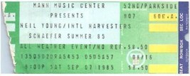 Neil Jung Konzert Ticket Stumpf September 7 1985 Philadelphia Pennsylvania - £42.12 GBP