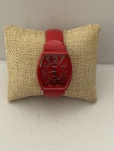 Vivani Red Colored Square Face Hinged Cuff Bracelet Watch - £15.63 GBP