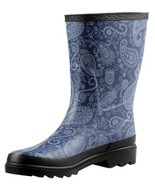 Blue Mountain BM2302 Women&#39;s Rubber Boots Paisley Waterproof Rubber Size 8 - $53.34 CAD