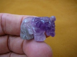 Y-ELE-509) little 1&quot; Purple Elephant FIGURINE carving elephants gem stone statue - £6.86 GBP