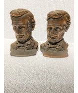 VINTAGE Cast Iron Abraham Lincoln Book Ends Has Worn Brass Finish - $1,881.48 MXN