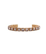 Rebecca Bangle With Small Square White Crystals in Rose Gold Tone - £181.53 GBP