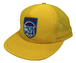 Vintage Niagara Falls Hat Cap Snap Back Yellow Mesh Rainbow Patch Logo One Size - £14.00 GBP