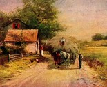 Haying Time Horse Cart Cabin Dirt Road 1906 UDB Postcard Agriculture Far... - $3.91