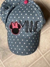 Disney Minnie Mouse Baseball Cap Youth Blue Polka Dot White Adjustable o... - $12.19