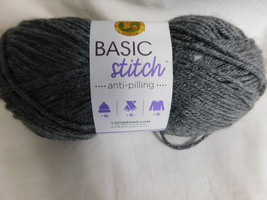 Lion Brand  Basic Stitch Anti Pilling Charcoal Heather Dye Lot 13 - £3.91 GBP