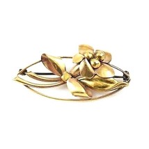 Vintage Brooch 12K Gold Filled Carl-Art Floral Large  2 Pat #130141 - $25.84