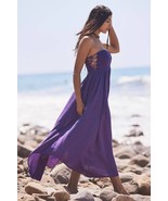 New Free People Turning Up The Temperature Maxi $118 SMALL Purple LACE-U... - £62.30 GBP