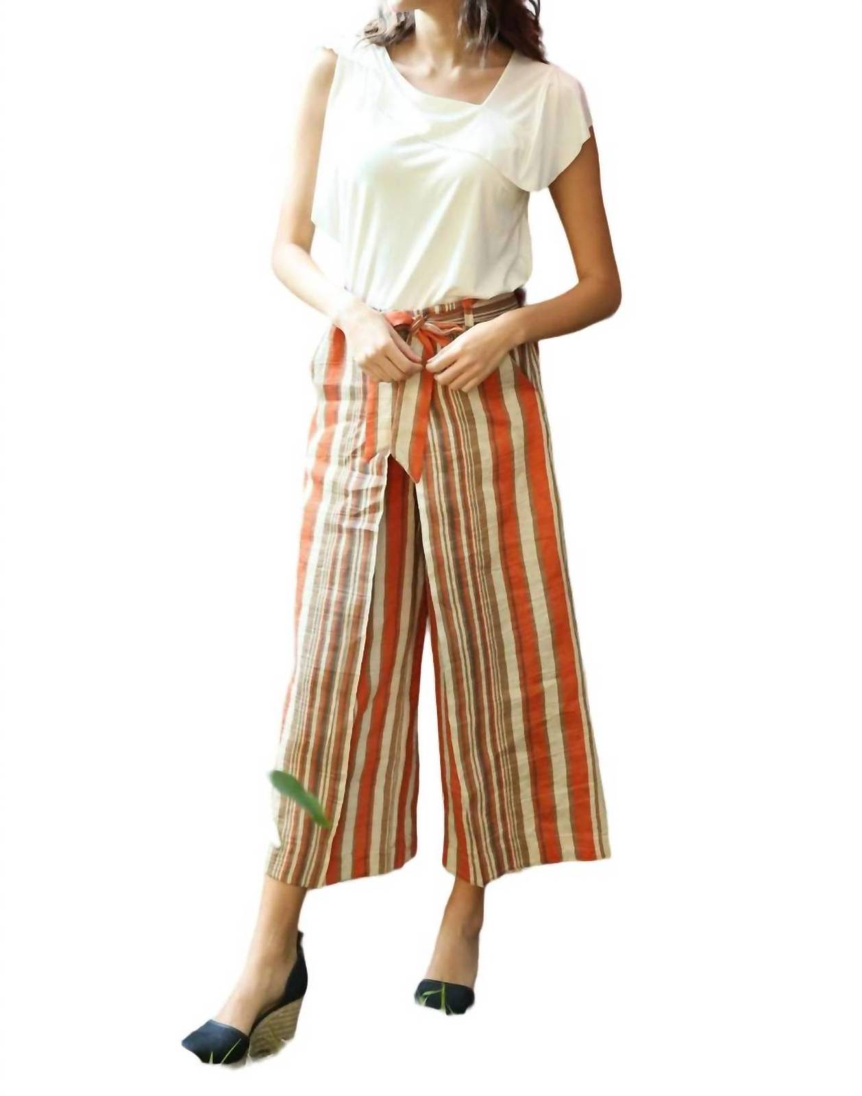 Eva Franco lucas pants in Creamsicle Stripe Orange
