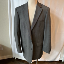 Joseph &amp; Feiss Gold Super 120’s Two Button Suit Jacket Gray Wool Lined 46XL Long - £32.23 GBP