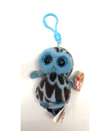 TY Beanie Boos YAGO the Owl Glitter Eyes Plastic Key Clip Boo Toy 3&quot; - $6.79 CAD