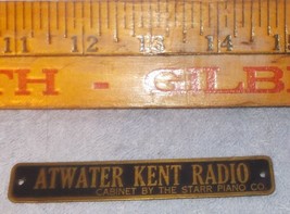 Antique Atwater Kent Radio Brass Name Plate - £6.35 GBP