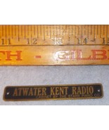 Antique Atwater Kent Radio Brass Name Plate - $10.87 CAD