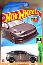 2023 Hot Wheels #37 HW Green Speed 1/10 TESLA MODEL Y Gray w/Black 10 Spokes - £7.04 GBP