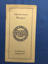 NEW ENGLAND ASSOCIATION OF RAILROAD VETERANS 1930 BANQUET PROGRAM - $374.92 MXN