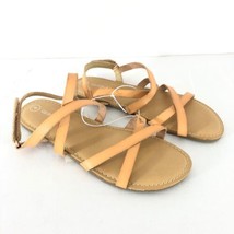 Cat &amp; Jack Girls Nia Sandals Gladiator Strappy Shoes Beige Faux Leather 4 - £9.29 GBP