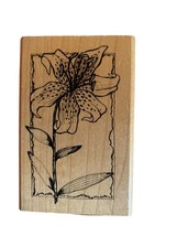 Vintage 1995 LILY Flower Hampton Art Rubber Stamp Wood Back - £3.93 GBP