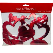 Valentines Table Decorations Red Hearts Foil Centerpiece 6 7/8&quot; x 10 1/4&quot; - £3.12 GBP