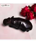 Dark Wood Hippo Paperweight Hand Carved and Sanded Elegant RARE - $1,674.71 MXN