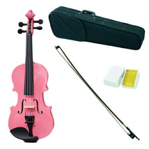*GREAT GIFT* Children&#39;s 1/16 Size Pink Violin w Rosin, Cute Violin Case and Bow - £60.09 GBP