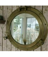 Nautical Brass Finish ~ 20&quot; Porthole Mirror ~ Large Nautical Cabin Wall ... - £102.92 GBP