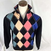 Eildon Hills NWT Mens Argyle Cotton 1/2 Zip Long Sleeve Sweater Shirt Size M - £49.74 GBP
