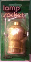 LEVITON Lamp socket BRASS plated / PUSH-ON-SWITCH NEW  CARDED 801-6098-P... - $8.79
