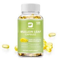 Capsules 120 1000MG Mullein Leaf Lung Cleanse Detox Herbal Dietary Suppl... - £23.49 GBP