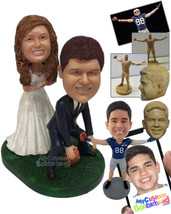 Personalized Bobblehead Football Fan Wedding Couple - Wedding &amp; Couples Couple P - £121.84 GBP