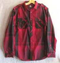 Rock &amp; Republic Men&#39;s Shirts Red Black size Large Long Sleeve Button front - £9.56 GBP