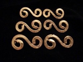 6 Very Unusualgilded Metal Sew On Scroll Accent Clothing Belts Bags Home Decor - £12.05 GBP