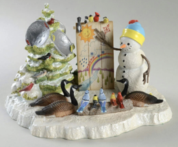 Lenox Bywaters A Snowy Forecast Weatherman Snowman Figurine Canadian Geese NEW  - $113.85
