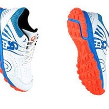 CA 18k PRO Lite High Raise Cricket Shoes Rubber studs White\Blue - $69.99