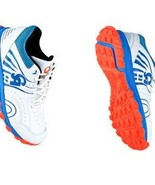 CA 18k PRO Lite High Raise Cricket Shoes Rubber studs White\Blue - $1,288.55 MXN
