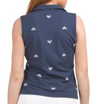 NWT SIGRID OLSEN Navy Blue & White Pickleball Sleeveless Polo Golf Shirt M L XL image 2