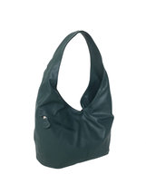 Green Leather Hobo Bag w/ Pockets, Fashion Casual Shoulder Handbag, Alicia - $128.49