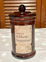 St, Moritz, Switzerland, Swiss Alps Flurries &amp; Frost Apothecary Jar Cand... - $18.80