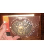 Vintage 1987 Marlboro Philip Morris Solid Brass Belt Buckle Longhorn Ste... - £20.69 GBP