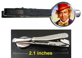Willy Wonka Gene Wilder Chocolate Factory Tie Clip Clasp Bar Slide Silver Metal - £11.29 GBP
