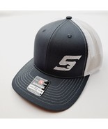 Richardson 112 Trucker Cap Hat Mesh Snapback Gray &amp; White Snap-On  Embro... - £22.20 GBP